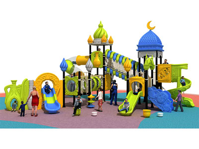 Large Plastic Outdoor Kids Play Castle with Slide YQL-004